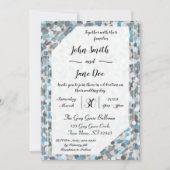 Faire-part de mariage en pierre Abstraite bleu et  (Devant)