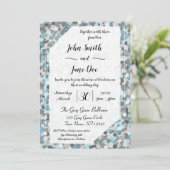 Faire-part de mariage en pierre Abstraite bleu et  (Debout devant)