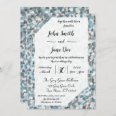 Faire-part de mariage en pierre Abstraite bleu et  (Devant / Derrière)