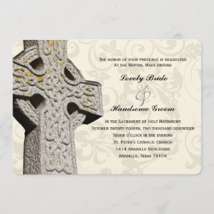 Faire-part de mariage en pierre de catholique de