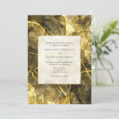 Faire-part de mariage en pierre de taille noire or (Debout devant)