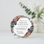 Faire-part de mariage en plume 5,25 x 5,25 Cercle (Debout devant)