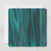 Faire-part de mariage en satin turquoise et en plu (Dos)