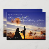 Faire-part de mariage en silhouette Couple Couché  (Devant / Derrière)