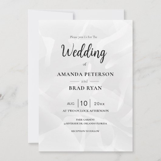 Faire-part de mariage en soie (Devant)