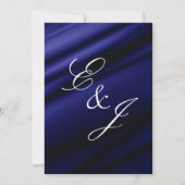 Faire-part de mariage en soie bleu (Dos)