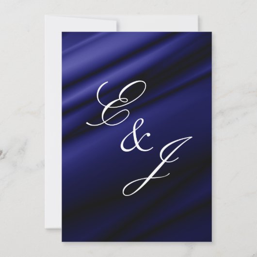 Faire-part de mariage en soie bleu (Dos)