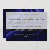 Faire-part de mariage en soie bleu (Devant / Derrière)