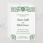 Faire-part de mariage en Talavera Mexicaine Verte (Devant)
