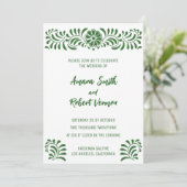Faire-part de mariage en Talavera Mexicaine Verte (Debout devant)