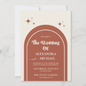 Faire-part de mariage en terre cuite à arc rétro m (Devant)