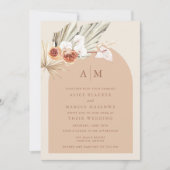Faire-part de mariage en terre cuite à monogramme (Devant)