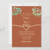 Faire-part de mariage en terre cuite à verdure bot (Devant)
