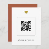 Faire-part de mariage en terre cuite avec code QR  (Devant / Derrière)