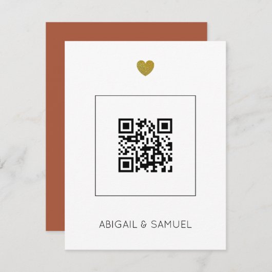Faire-part de mariage en terre cuite avec code QR  (Devant / Derrière)