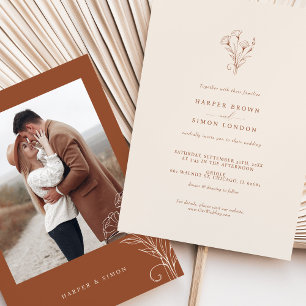 Faire-part de mariage en terre cuite avec photo