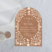 Faire-part de mariage en terre cuite beige mexicai