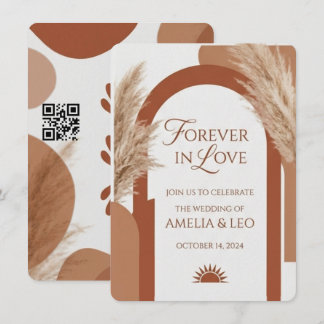 Faire-part de mariage en terre cuite Boho