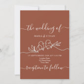 Faire-part de mariage en terre cuite Boho (Devant)