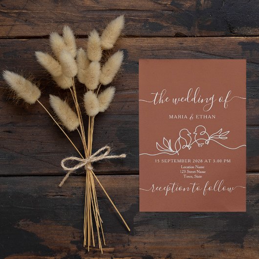 Faire-part de mariage en terre cuite Boho