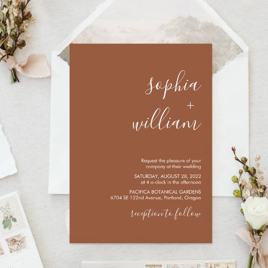 Faire-part de mariage en terre cuite Boho