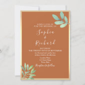 Faire-part de mariage en terre cuite boho (Devant)