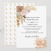 Faire-part de mariage en terre cuite fleurie de Bo (Devant / Derrière)