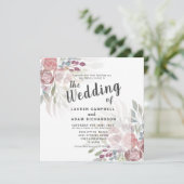 Faire-part de mariage en terre cuite florale rusti (Debout devant)