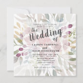 Faire-part de mariage en terre cuite florale rusti (Devant)