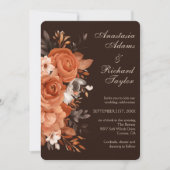 Faire-part de mariage en terre cuite foncée (Devant)