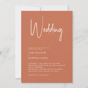 Faire-part de mariage en terre cuite moderne sans