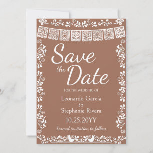 Faire-part de mariage en terre cuite Papel Picado