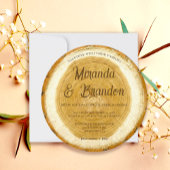 Faire-part de mariage en tranches de bois rustique