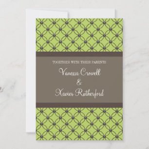 Faire-part de mariage en treillis vert