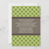 Faire-part de mariage en treillis vert (Dos)