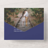 Faire-part de mariage en tuiles bleues tout en une (Verso)