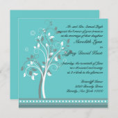 Faire-part de mariage en Turquoise (Devant / Derrière)