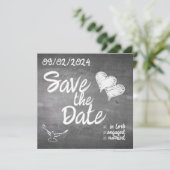 Faire-part de mariage en typographie de tableau no (Debout devant)