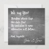 Faire-part de mariage en typographie de tableau no (Dos)
