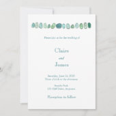 Faire-part de mariage en verre de mer d'Aqua (Devant)