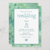 Faire-part de mariage en verre marin (Devant / Derrière)