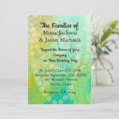 Faire-part de mariage en vert designer (Debout devant)