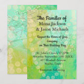 Faire-part de mariage en vert designer (Devant / Derrière)