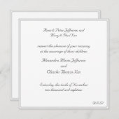 Faire-part de mariage encadré blanc (Devant / Derrière)