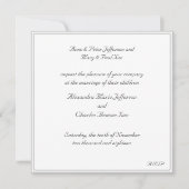 Faire-part de mariage encadré blanc (Devant)