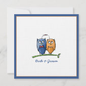 Faire-part de mariage encadré Owl Love (Dos)
