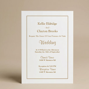 Faire-part de mariage encadrée blanche simple