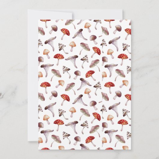 Faire-part de mariage enchanté de champignons (Dos)