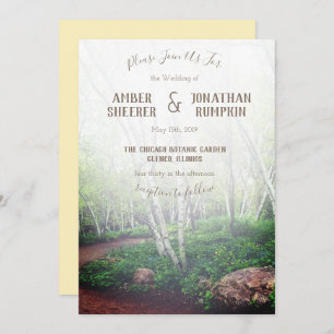 Faire-part de mariage enchanté de forêt