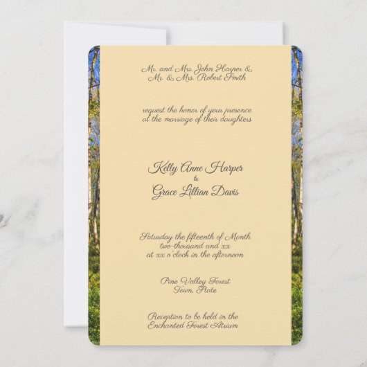Faire-part de mariage Enchantée (Dos)